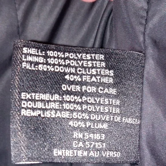 Cole Haan Black Women's Down Coat Jacket with Knit Collar size Large - Picture 9 of 12